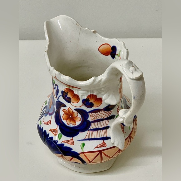 19th Century Antique Gaudy Welsh Eryri Pattern Soft Paste Jug Handled Pitcher - Picture 12 of 16